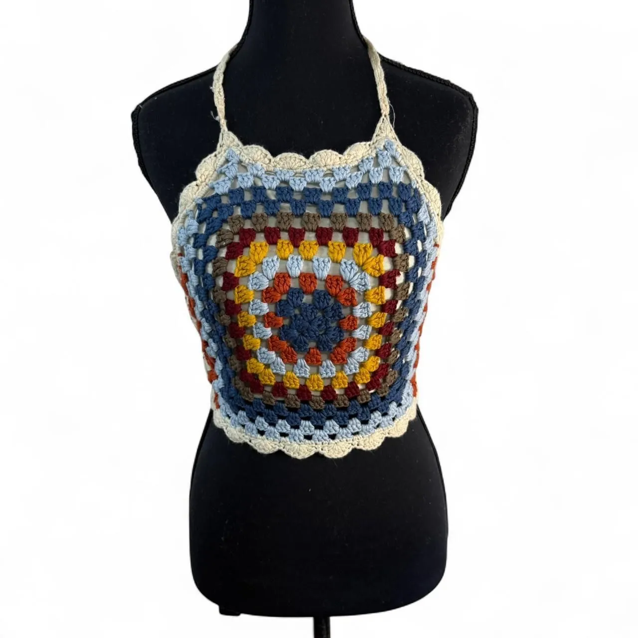 Say What NY Crochet Multi-coloured Halter Top Sz S - Image 2