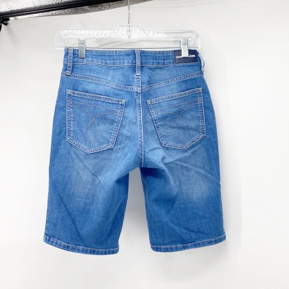 Calvin Klein mid rise denim jean bermuda shorts summer casual everyday vacation - Image 4