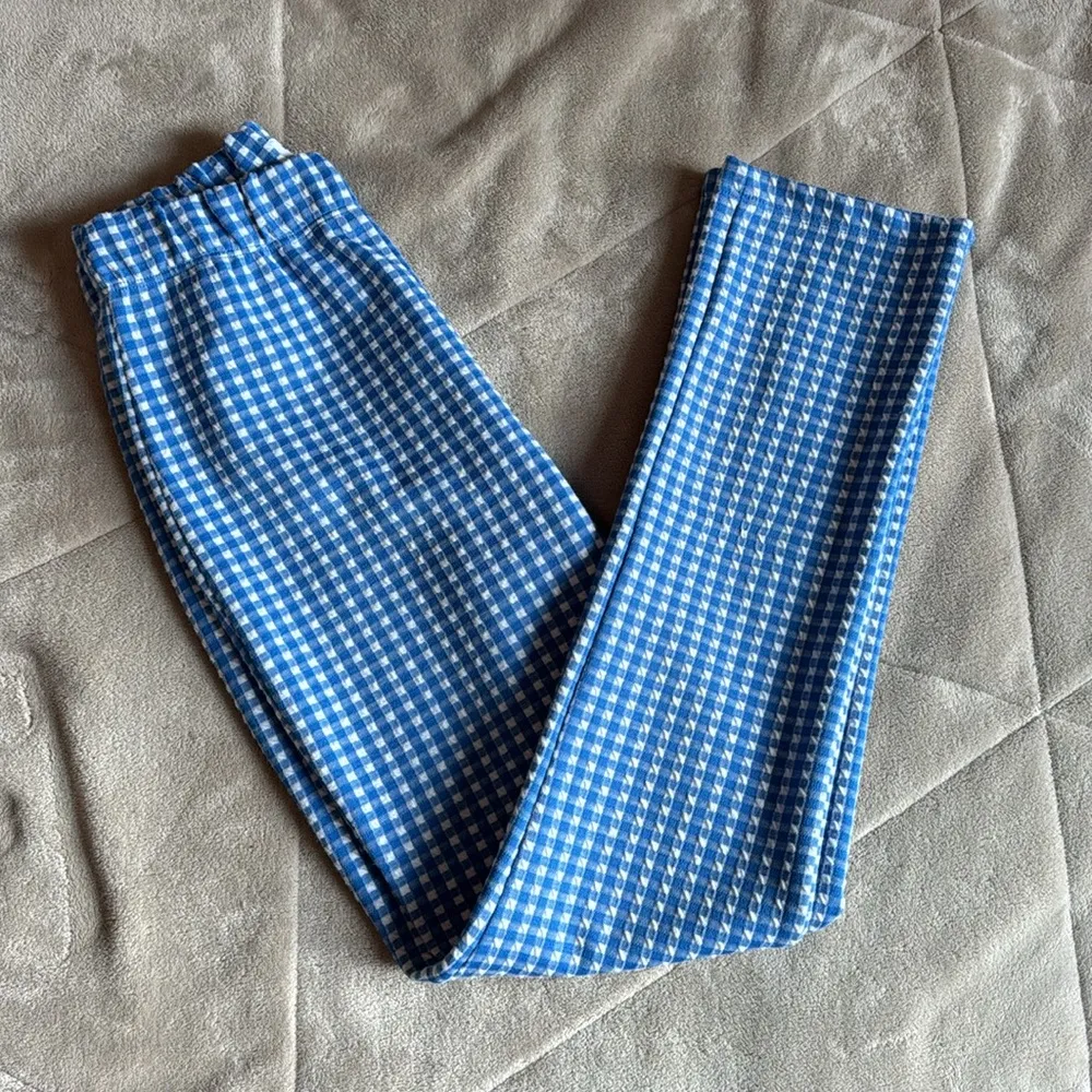 Urban Outfitters Casey Kick Flare Blue Gingham pant - Image 2