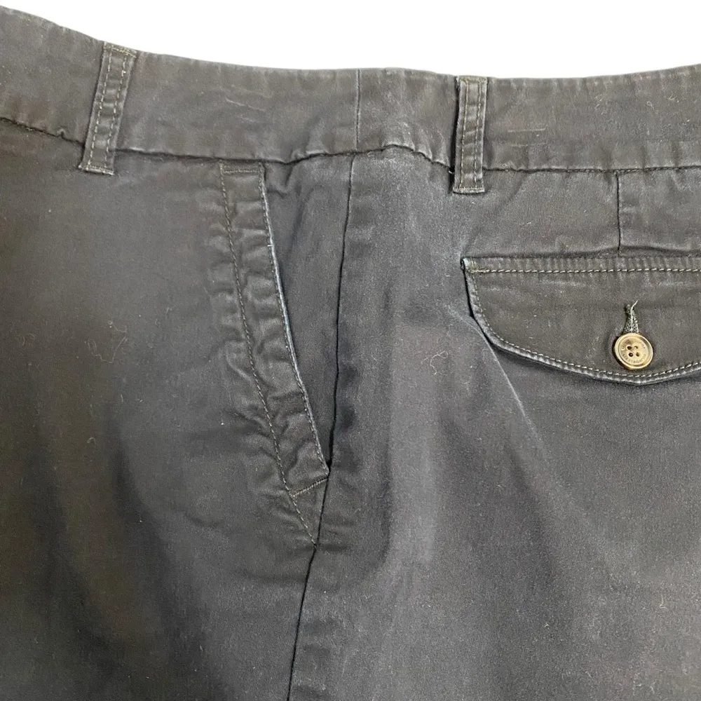 LIZ CLAIBORNE Shorts Black Size 12 Cotton Flat Front Neutral Pockets - Image 5