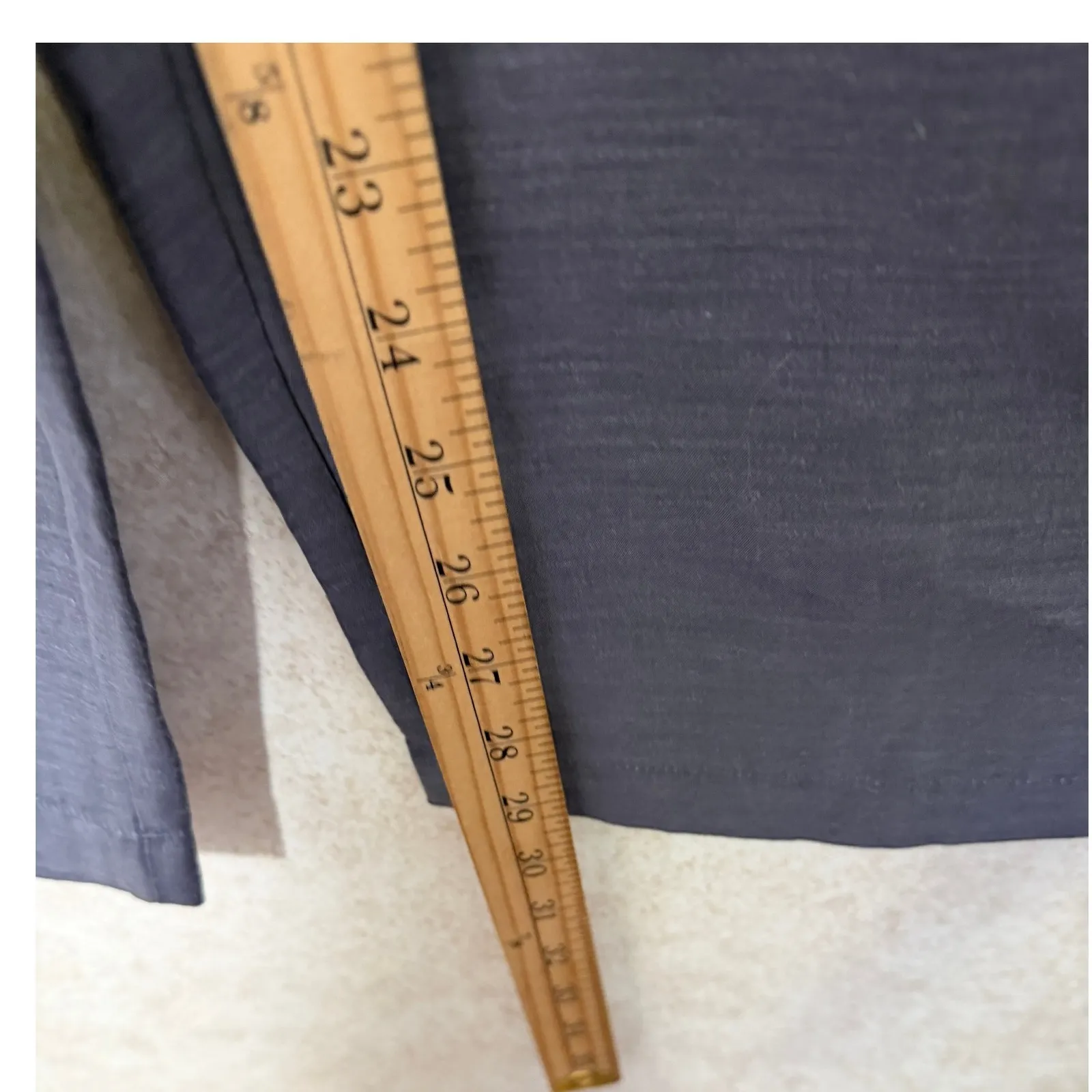 Eileen Fisher Linen Silk Blend Pleated Cropped Pants Size Small Blue Gray Casual - Image 4