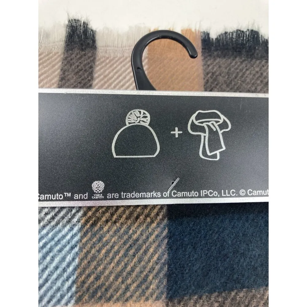 New Vince Scarf Plaid Brown Black Winter Neck Warmer Soft Warm Outdoor - Image 4