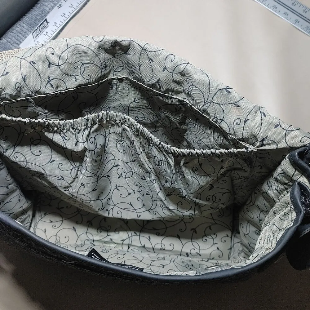 Protocol Black Grey Pattern Messenger Bag Adjustable Strap Multiple Compartments - Image 10