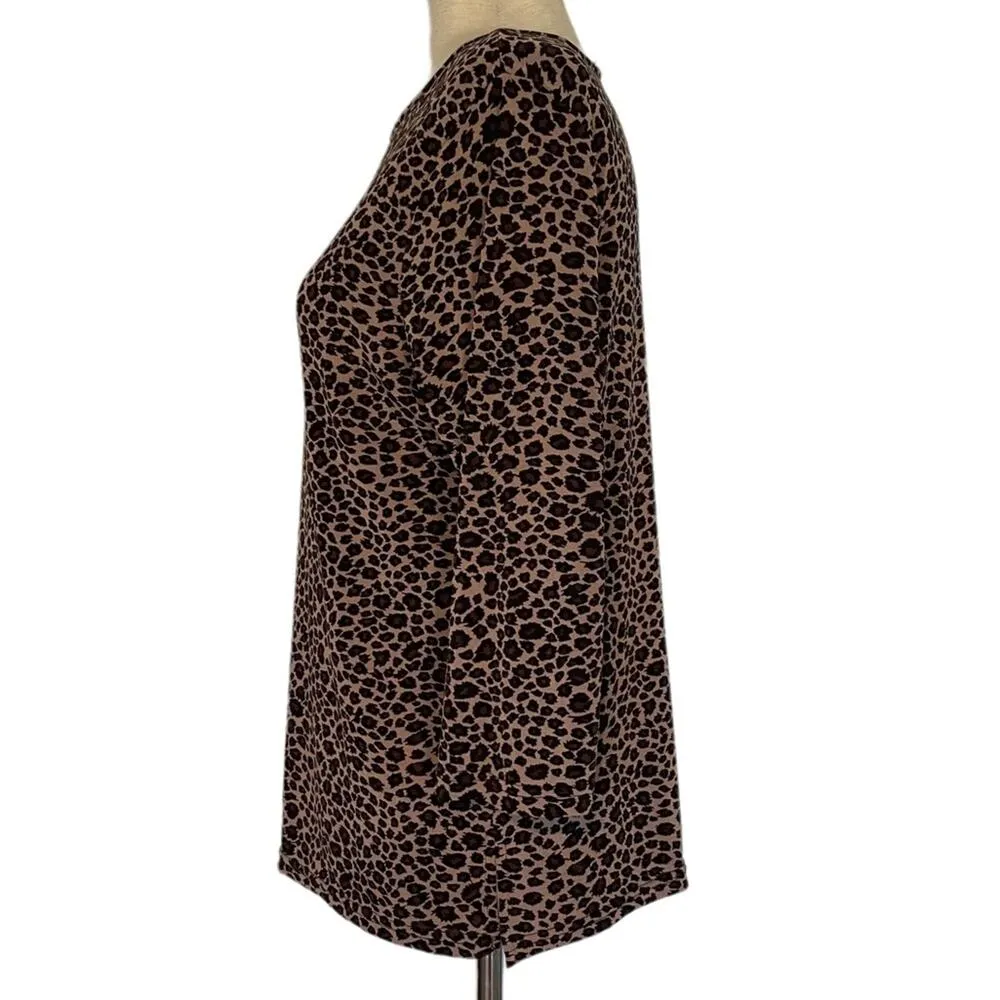 SAG HARBOR Animal Print Blouse Size Medium Slinky - Image 3