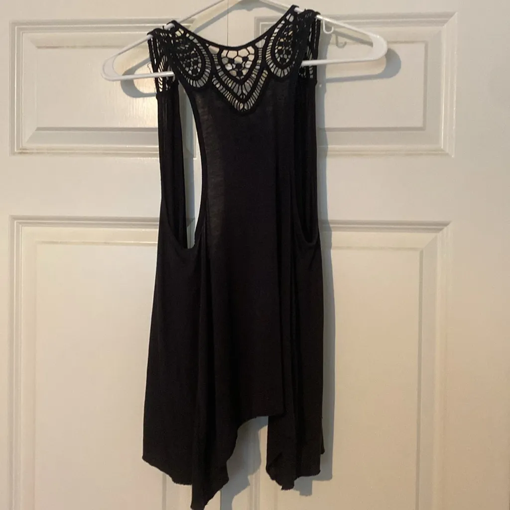 Black Crochet Detail Vest - Image 5