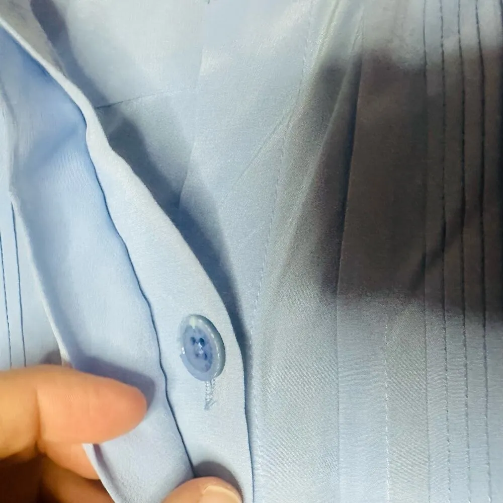 EQUIPMENT FEMME Amaury Silk Baby Blue Button Up Sleeveless Top Size Extra Small - Image 7