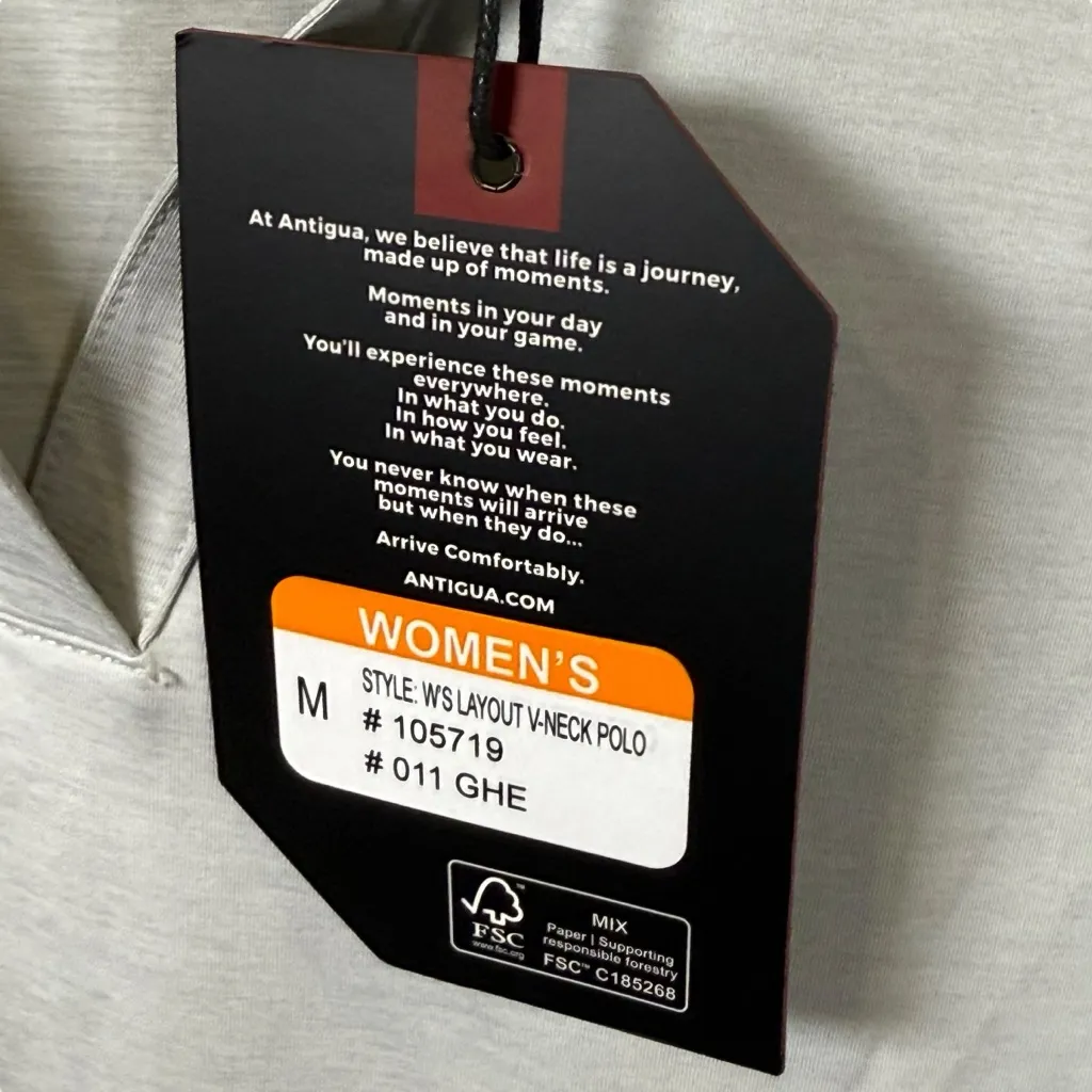 NWT Antigua Gray Lightweight Women’s Short-Sleeve Polo Size Medium - Image 7