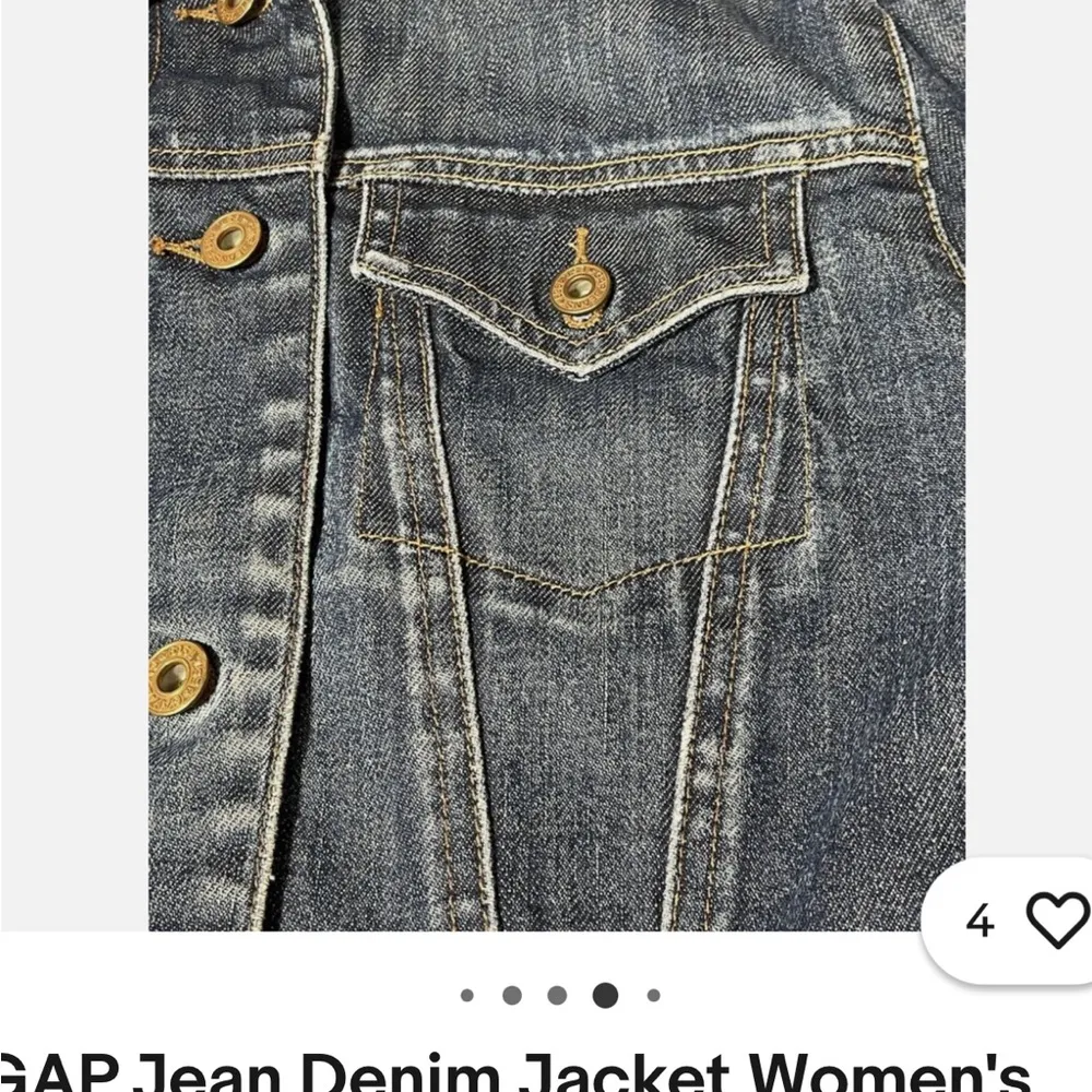 GAP Jean Denim Jacket Women's Medium Stretch Trucker Button Up 2001 Vintage - Image 5