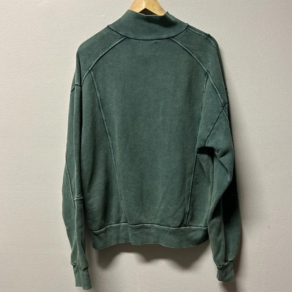 Electric & Rose Retro Fleece Beckett Sweatshirt Pine Green Small NWT - Image 6
