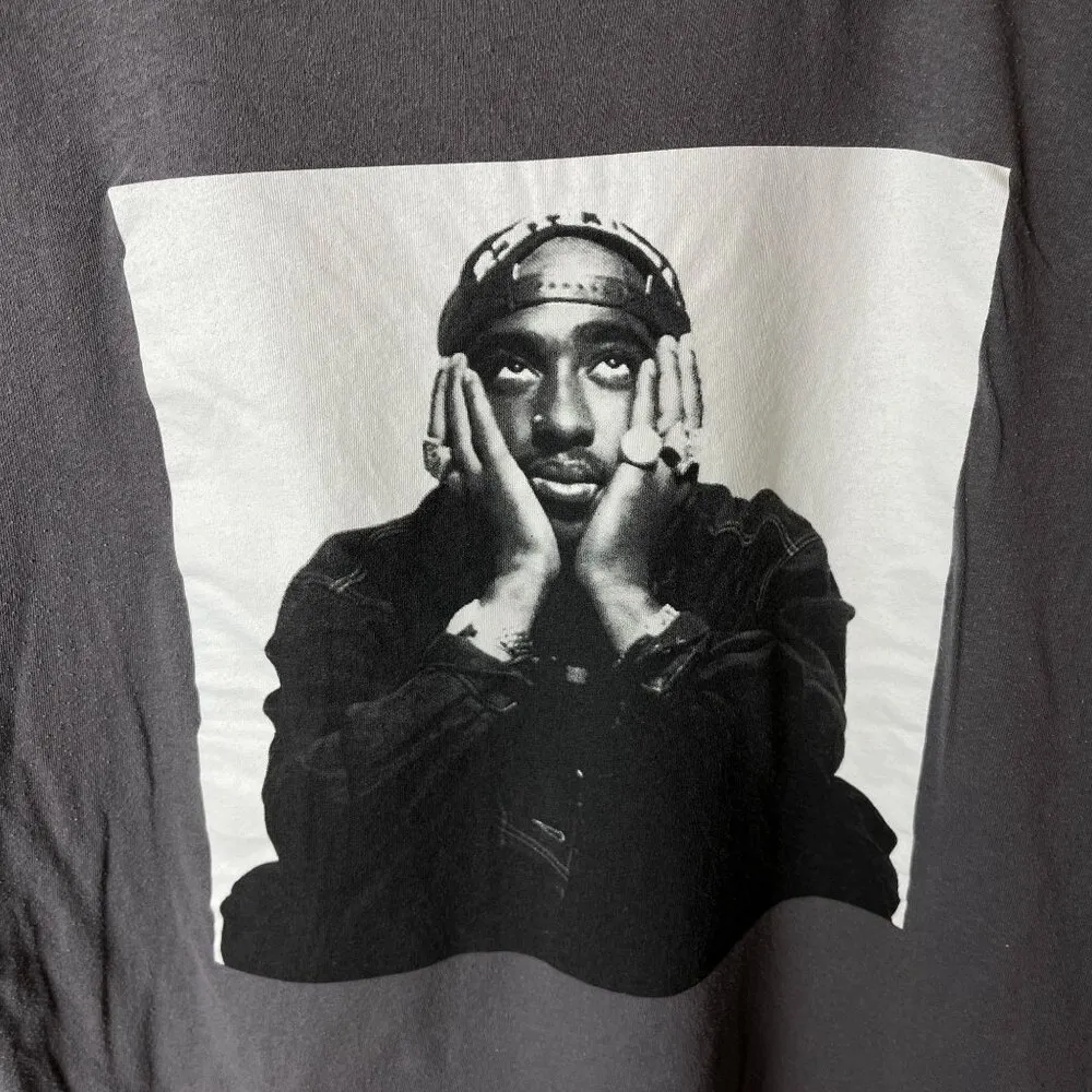 2Pac Rap Tee T Shirt Gray XXL 2XL Artist Rapper Graphic 100% Cotton Solid Logo Size undefined - Image 12