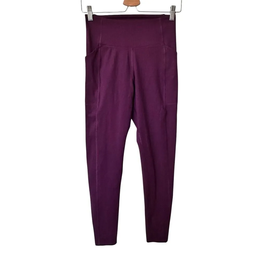 Girlfriend Collective High Rise Compressive Leggings size M Burgundy - Image 2