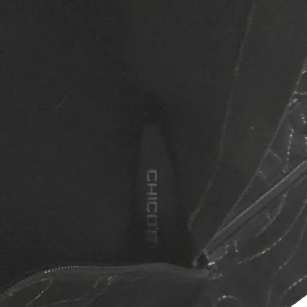 new Chico’s 𑁍 Italia Tall Suede Embroidery Heeled Boot Boots 𑁍 Black 𑁍 Size 6 - Image 11