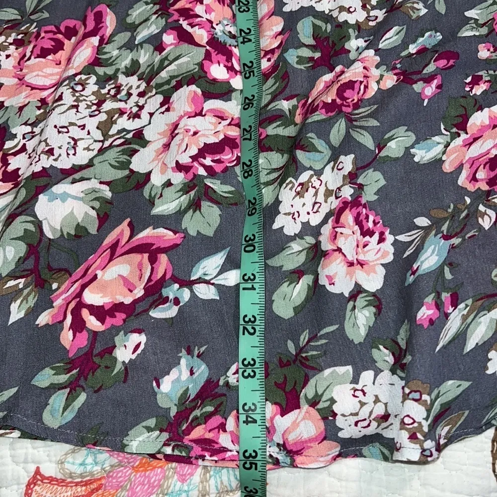 UMGEE size 1XL women’s gray floral trapeze dress flowy elastic on mid sleeve NWT - Image 6