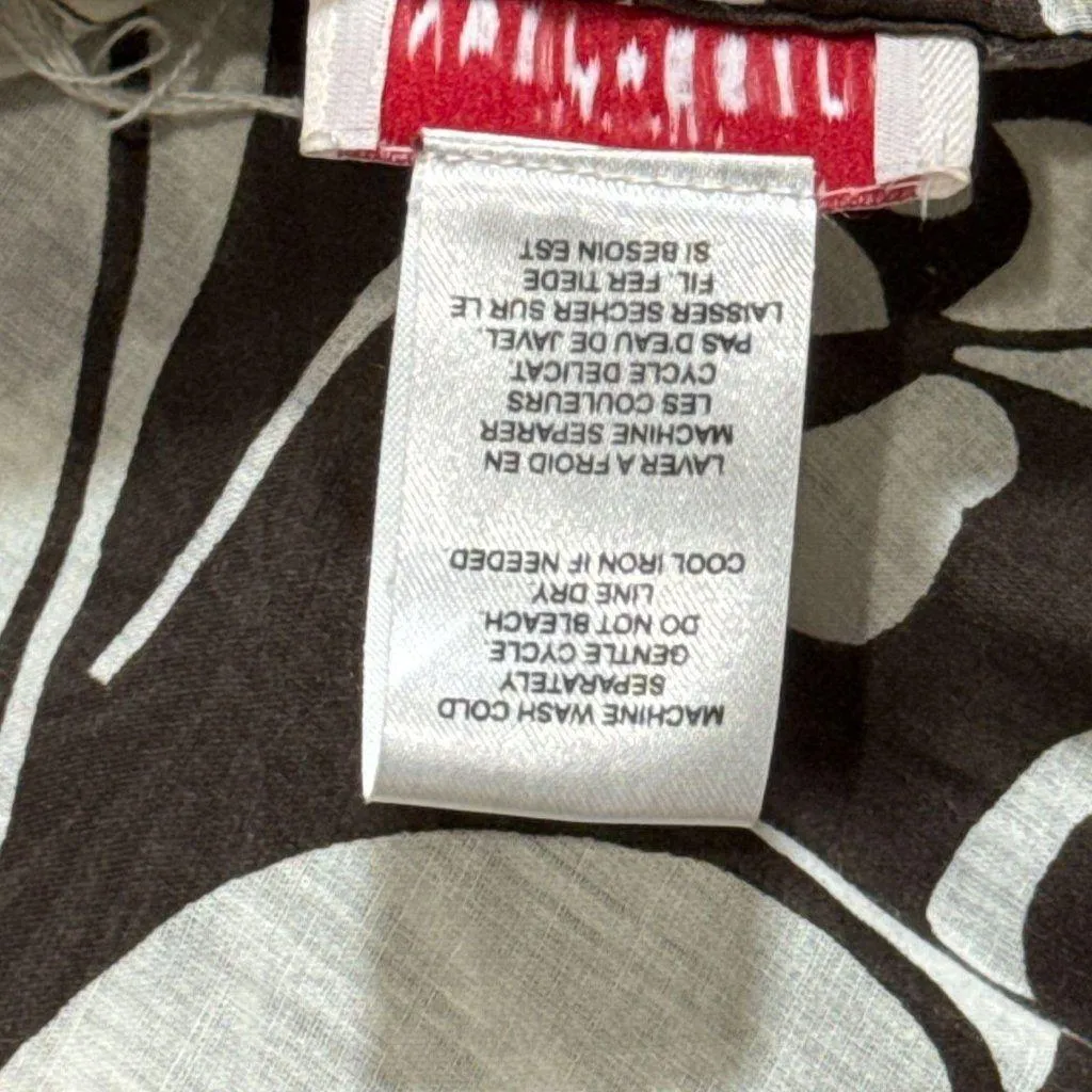 Guess Floral Skirt Womens Sz S Pencil Wrap Skirt 100% Cotton White Brown Fresh Black - Image 6