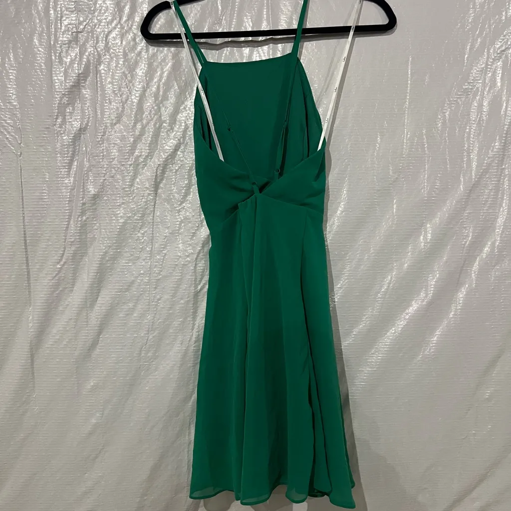 Lulu's Letter of Love Green Backless Skater Dress Size Small - Image 4