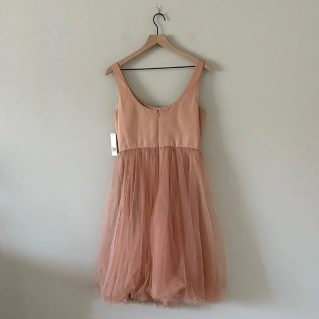 NWT Donna Morgan Tulle Fit & Flare Midi Dress in Shimmer Peach Size 6 - Image 7