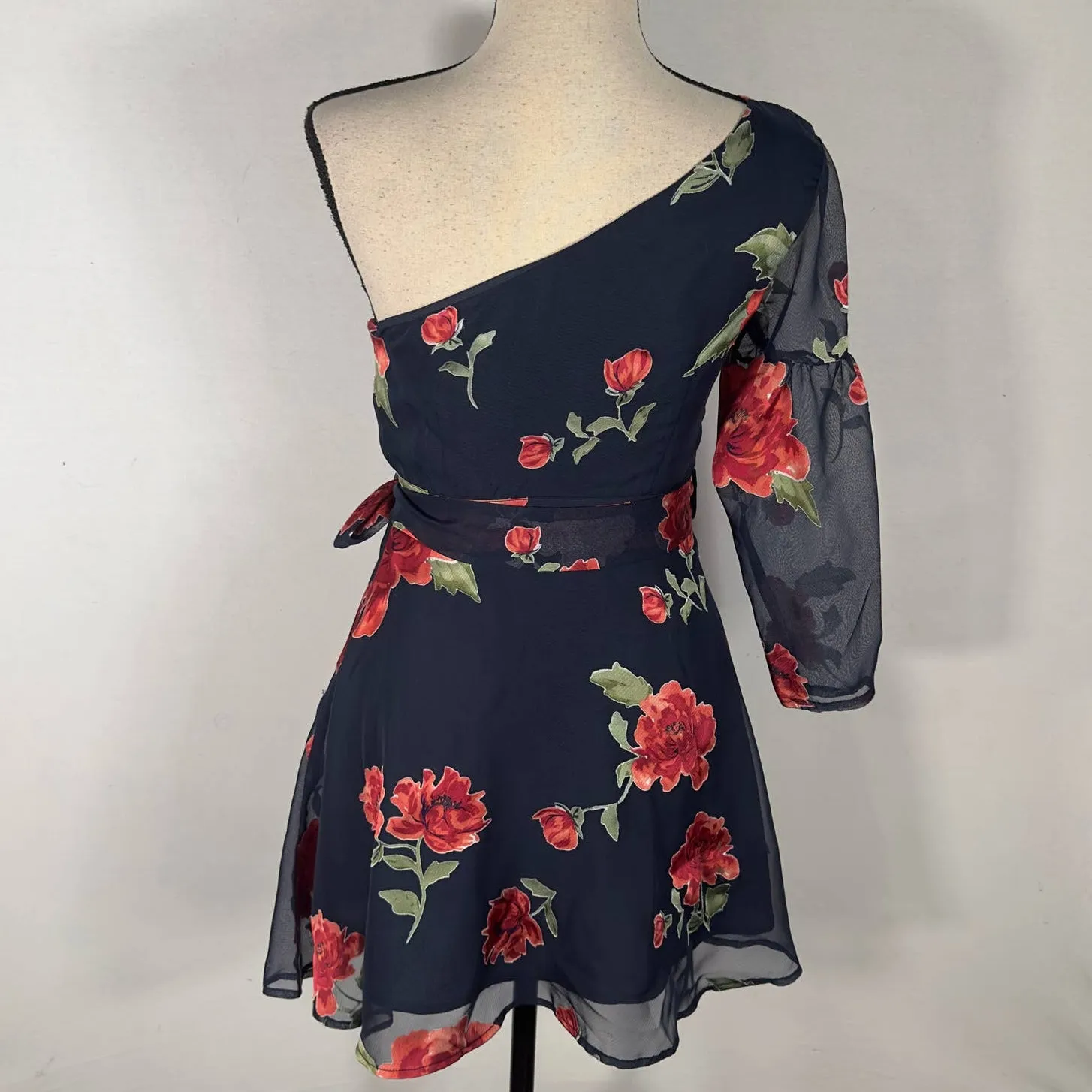 Lovers + Friends Huntington Dress Navy Floral Women's Size Small - Image 5