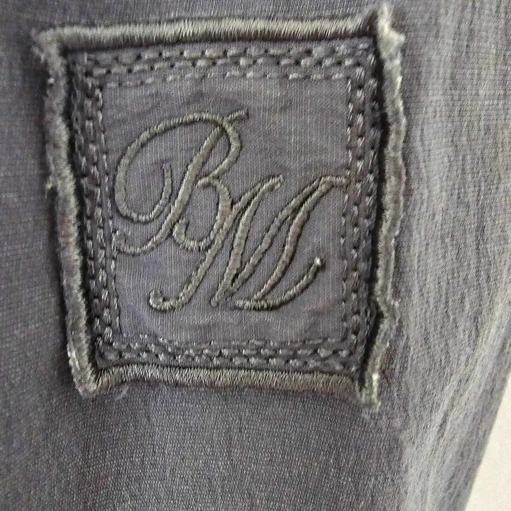 Beaumont Blue Gray Military beaded raw hem lightweight jacket Size undefined - Image 10