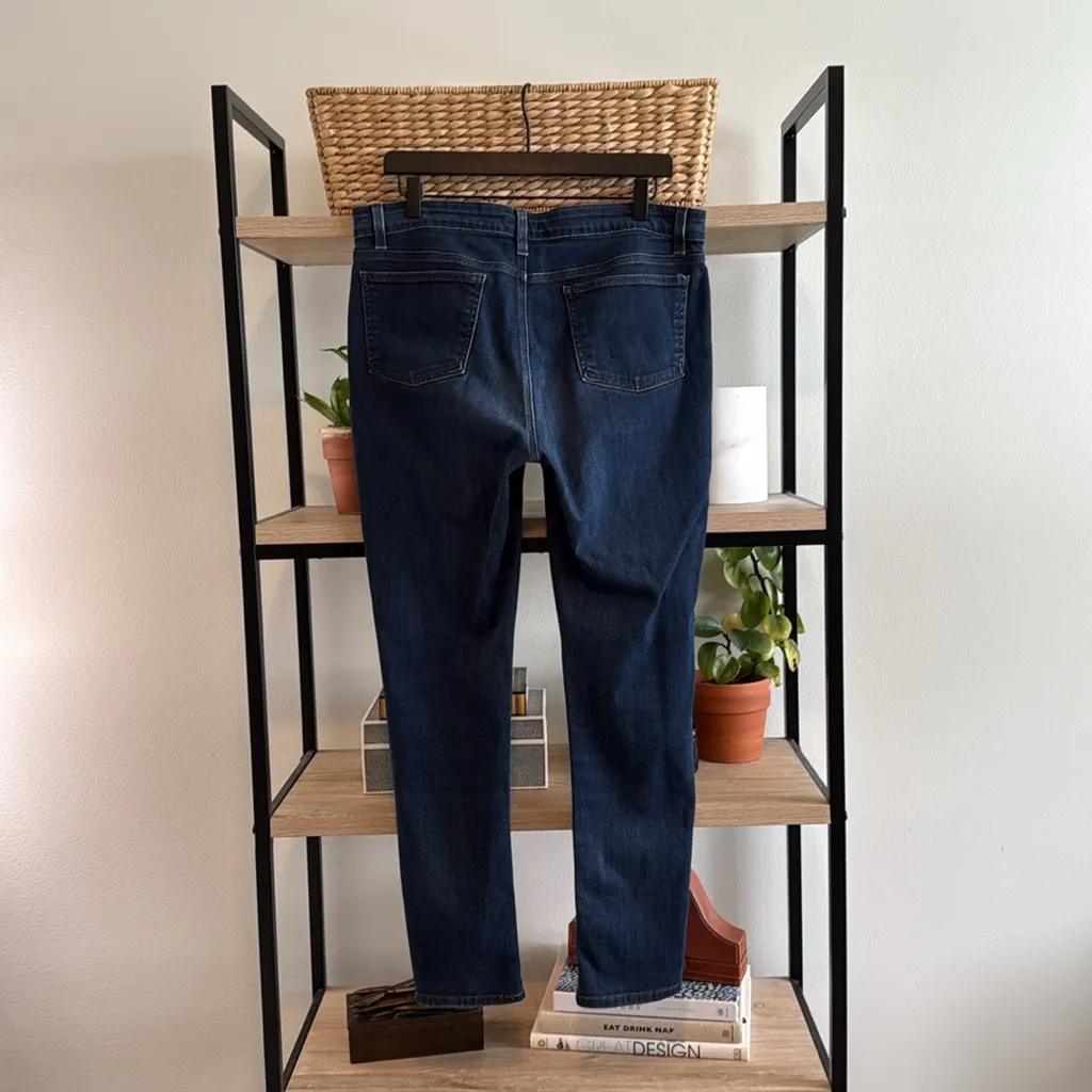 Eileen Fisher Mid-Rise Dark Wash Skinny Jeans, 12 - Image 4