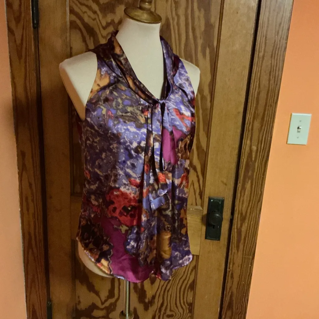 Adiva dressy bright watercolor sleeveless blouse - Image 12