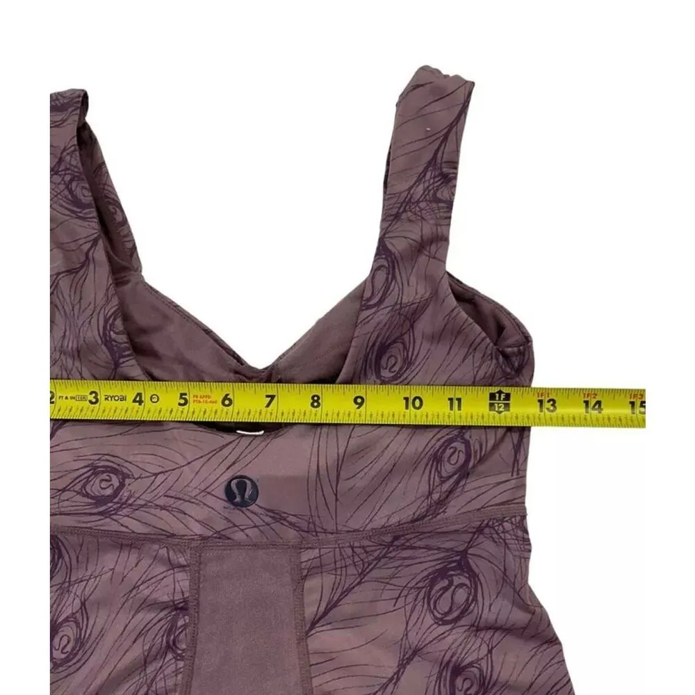 Lululemon Aria Tank Top Peacock Feather Logo RARE PRINT Women's Size 4 | 17-607 - Image 10