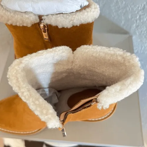 FRANCO SARTO Ulayna Water‎ Resistant Suede Fleece Wedge Bootie, Brown, 11, NWT - Image 10