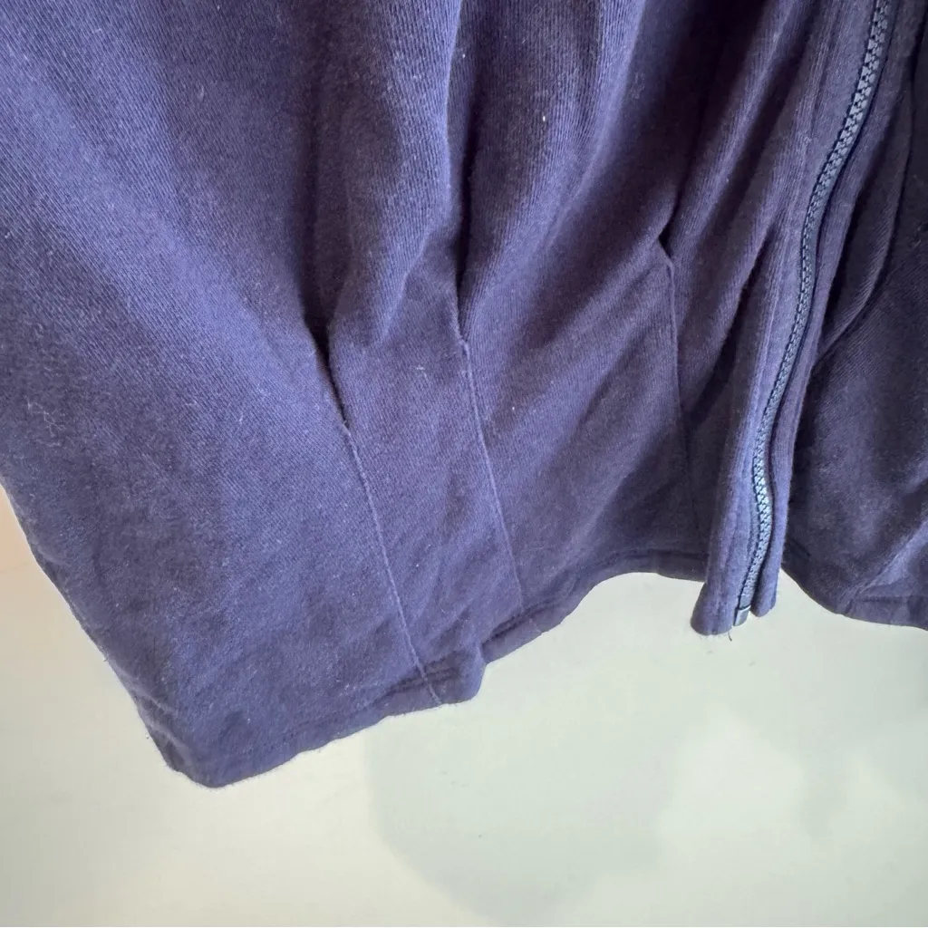 Anthropologie Maeve Cary Darted Zip-Up Hoodie Navy XL - Image 4