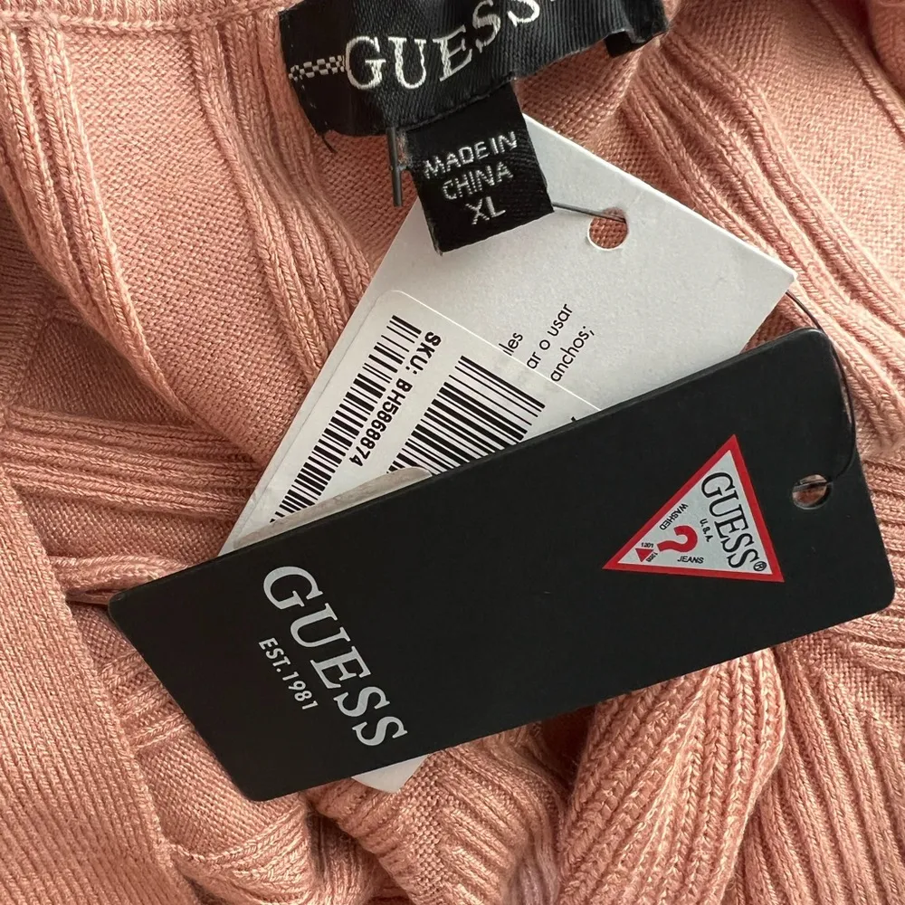 NWT GUESS Emili Pink Ribbed Comfy Palazzo Sweater Jumpsuit XL - Image 6