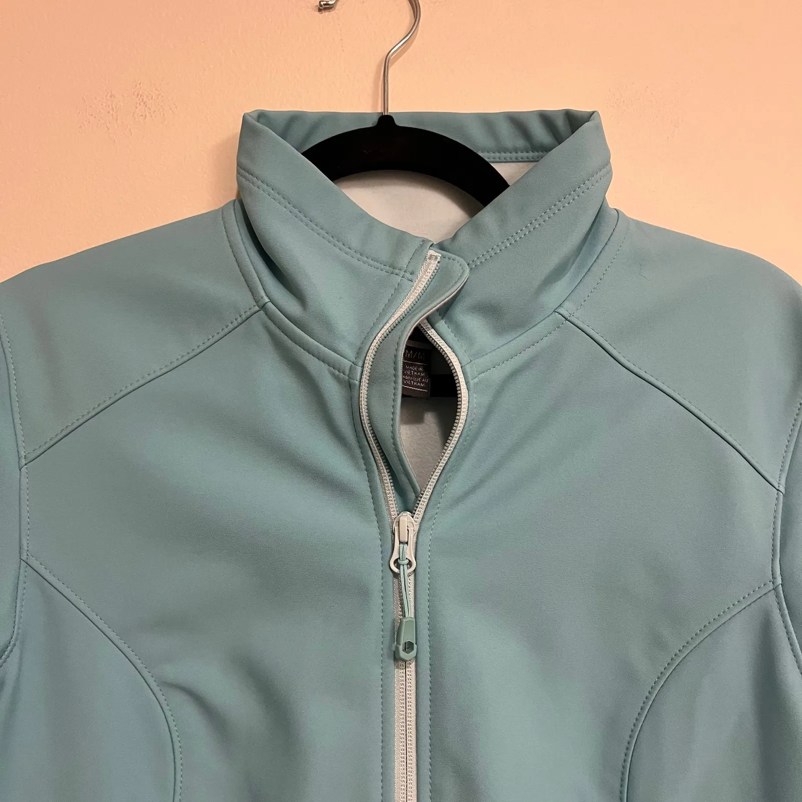 Mountain Hardwear Jacket Softshell Fleece Lined Turquoise Blue Womens Medium - Image 4
