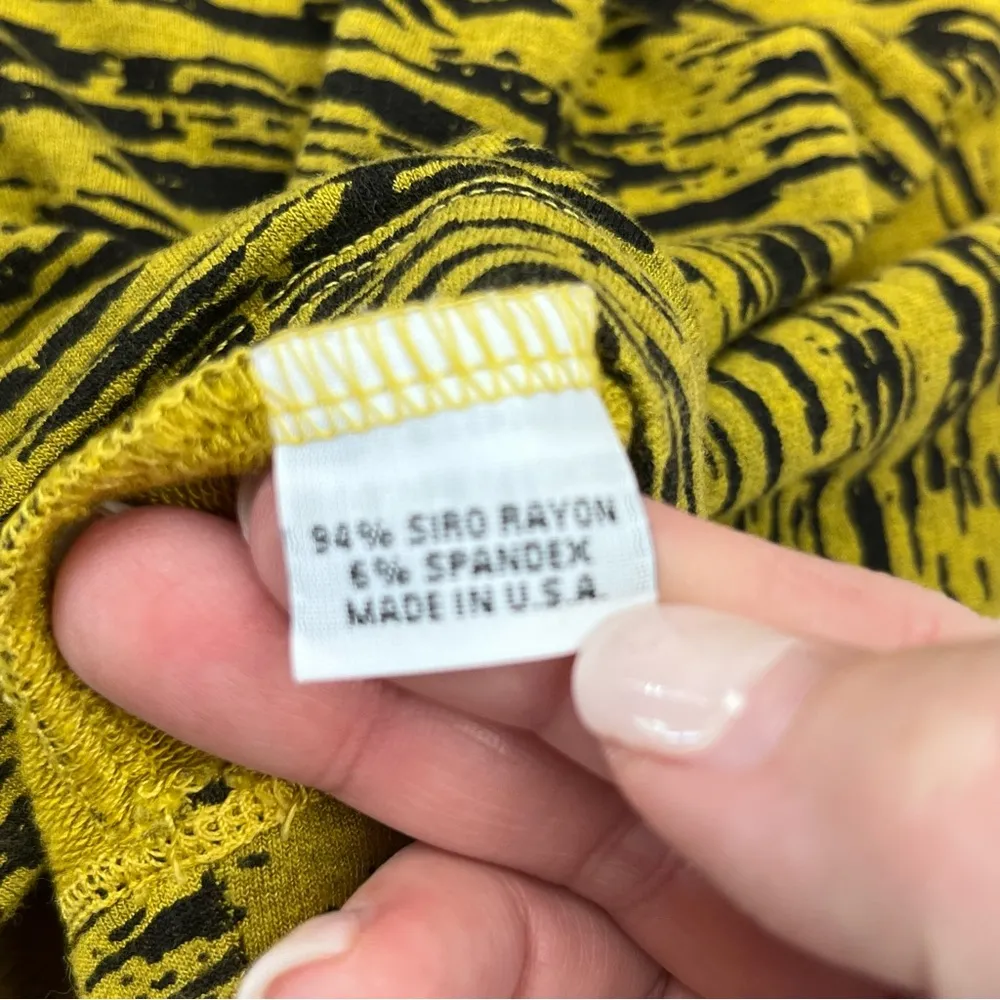 Bryn Walker Womens SZ Small Yellow Black Dolman Tunic Top Shirt Blouse Lagenlook - Image 5