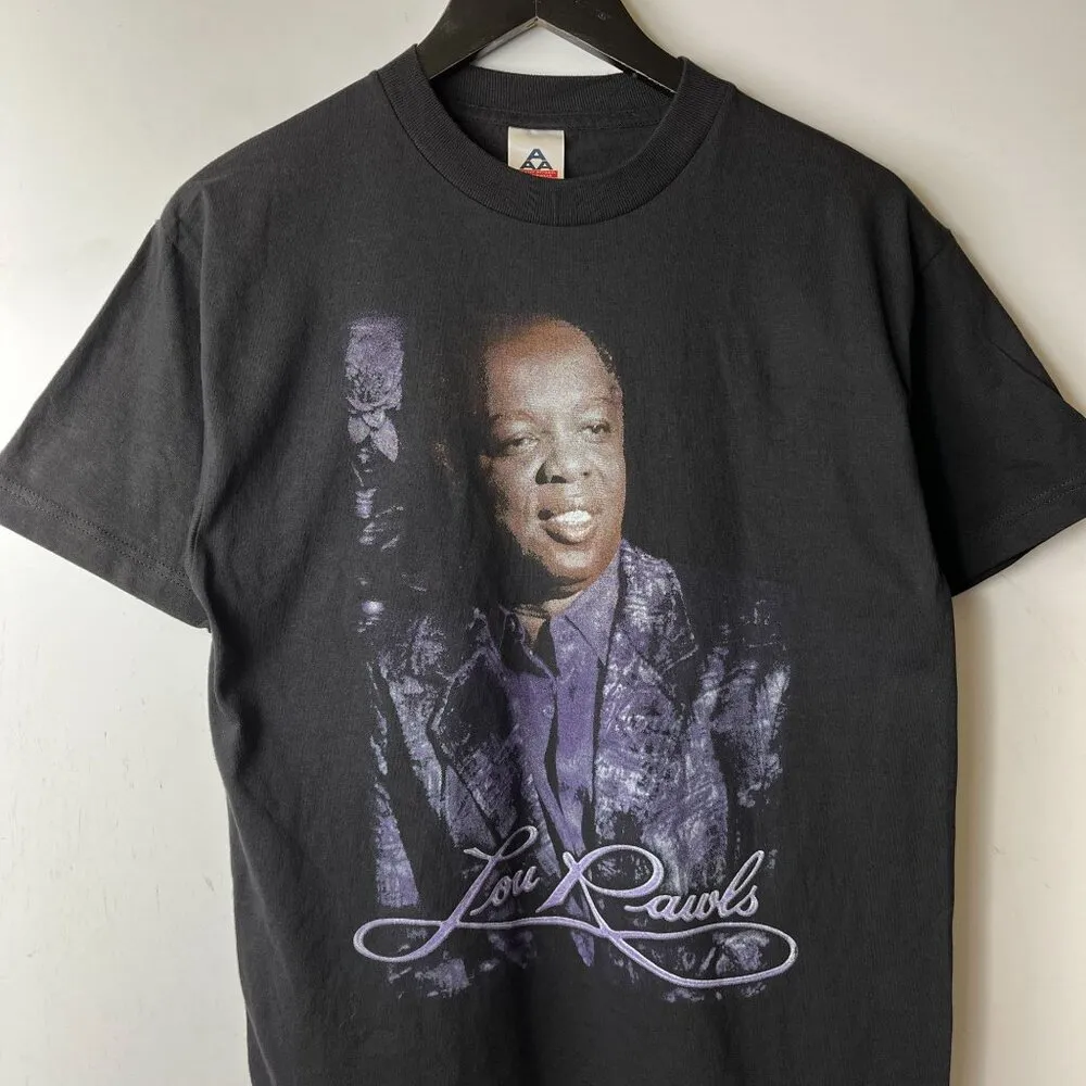 Vintage Y2K Lou Rawls T Shirt Black Medium M Musician Artist Graphic Tee Cotton - Image 14