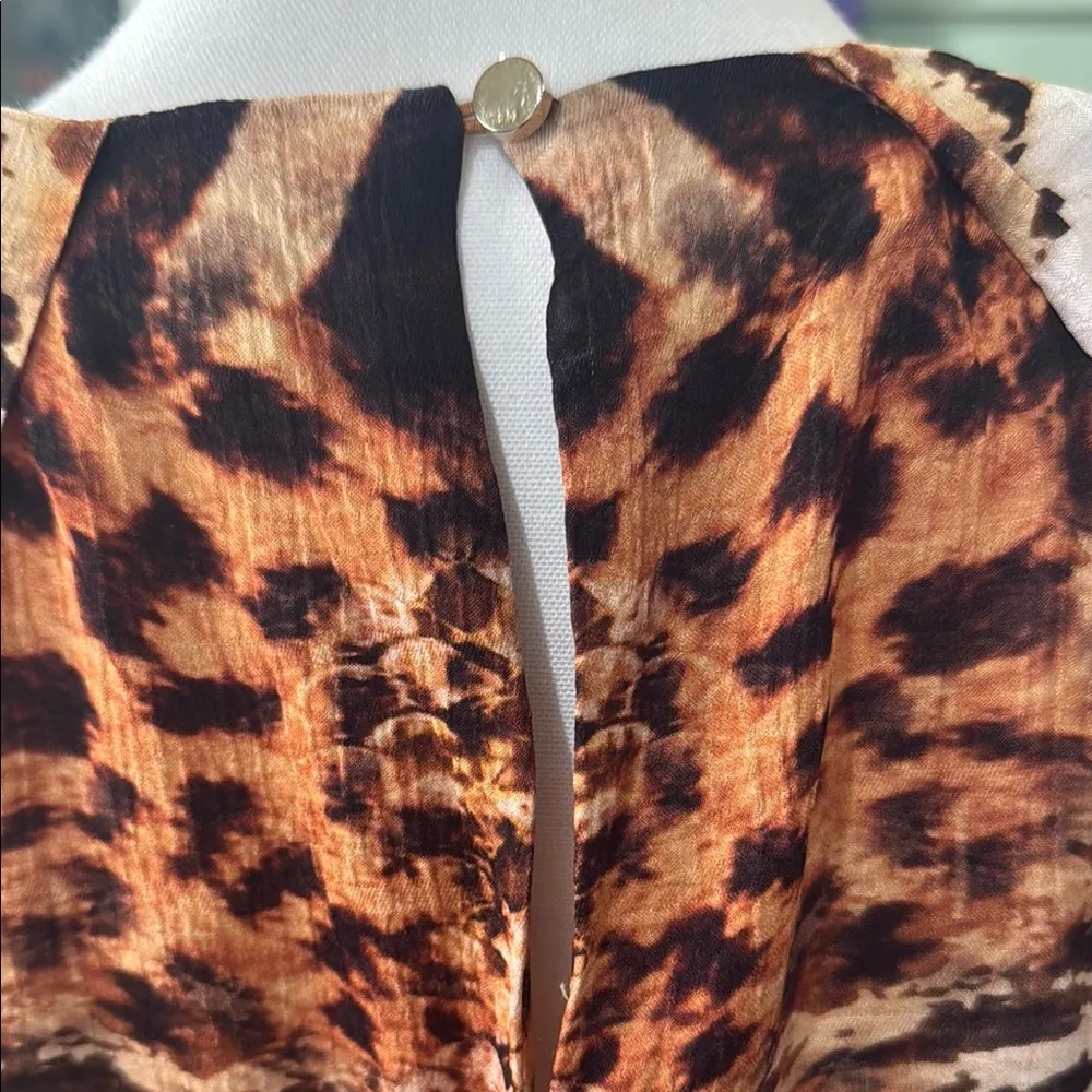 Karen Millen Mirrored tiger Viscose Satin woven Dress size 6 NWOT - Image 4