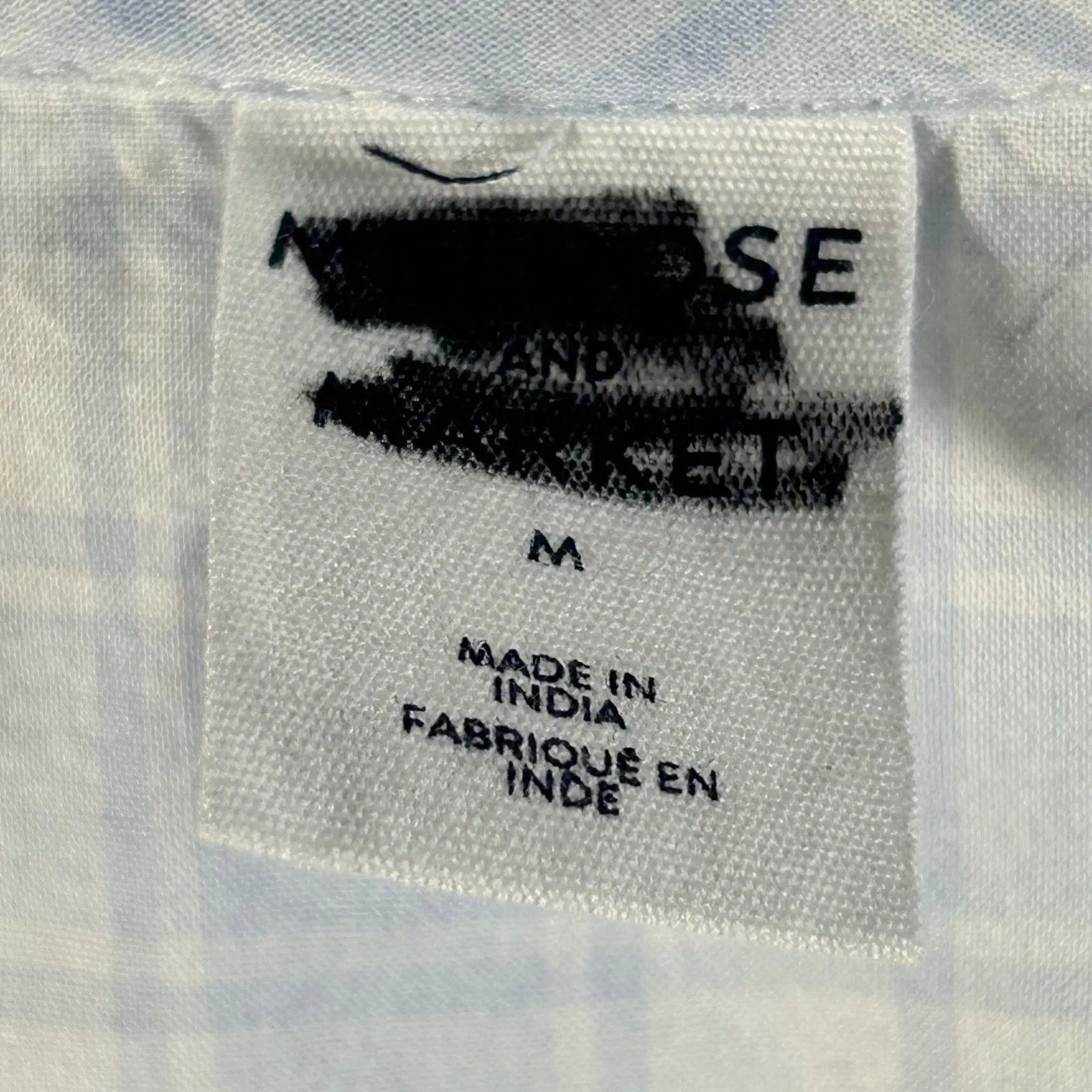 Melrose and Market Plaid V Neck Puff Sleeve Top Women's Size M Light Blue White - Image 3