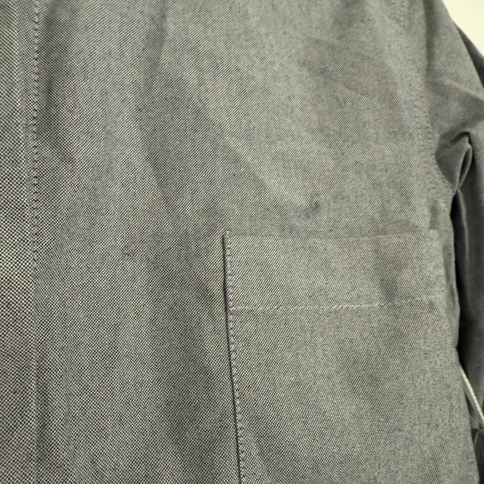 $119 New Good American Oxford Crop Uniform Shirt - grey - XS - Image 7