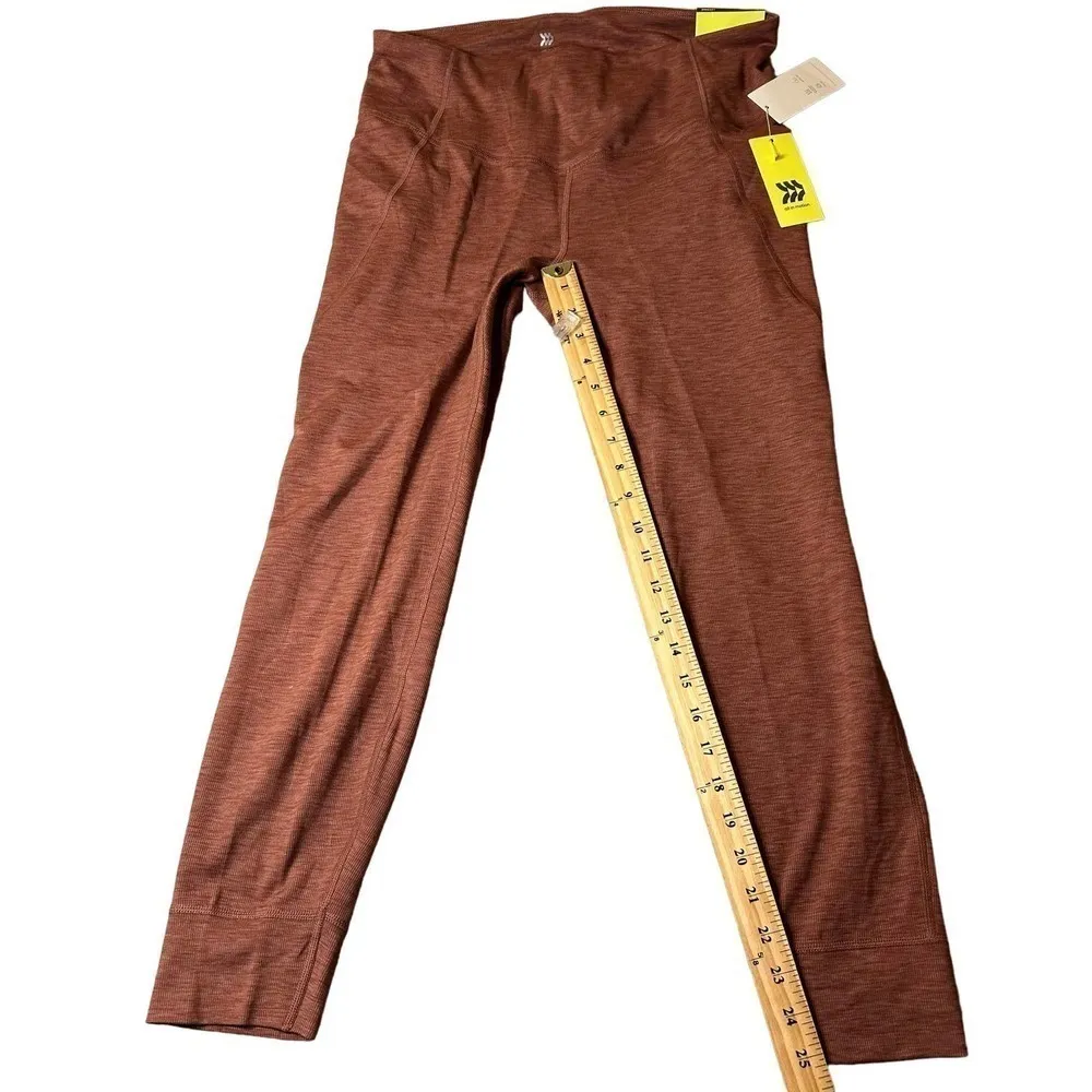 All In‎ Motion Leggings Womens XL Heathered Red Ribbed Pockets High Rise NEW - Image 7