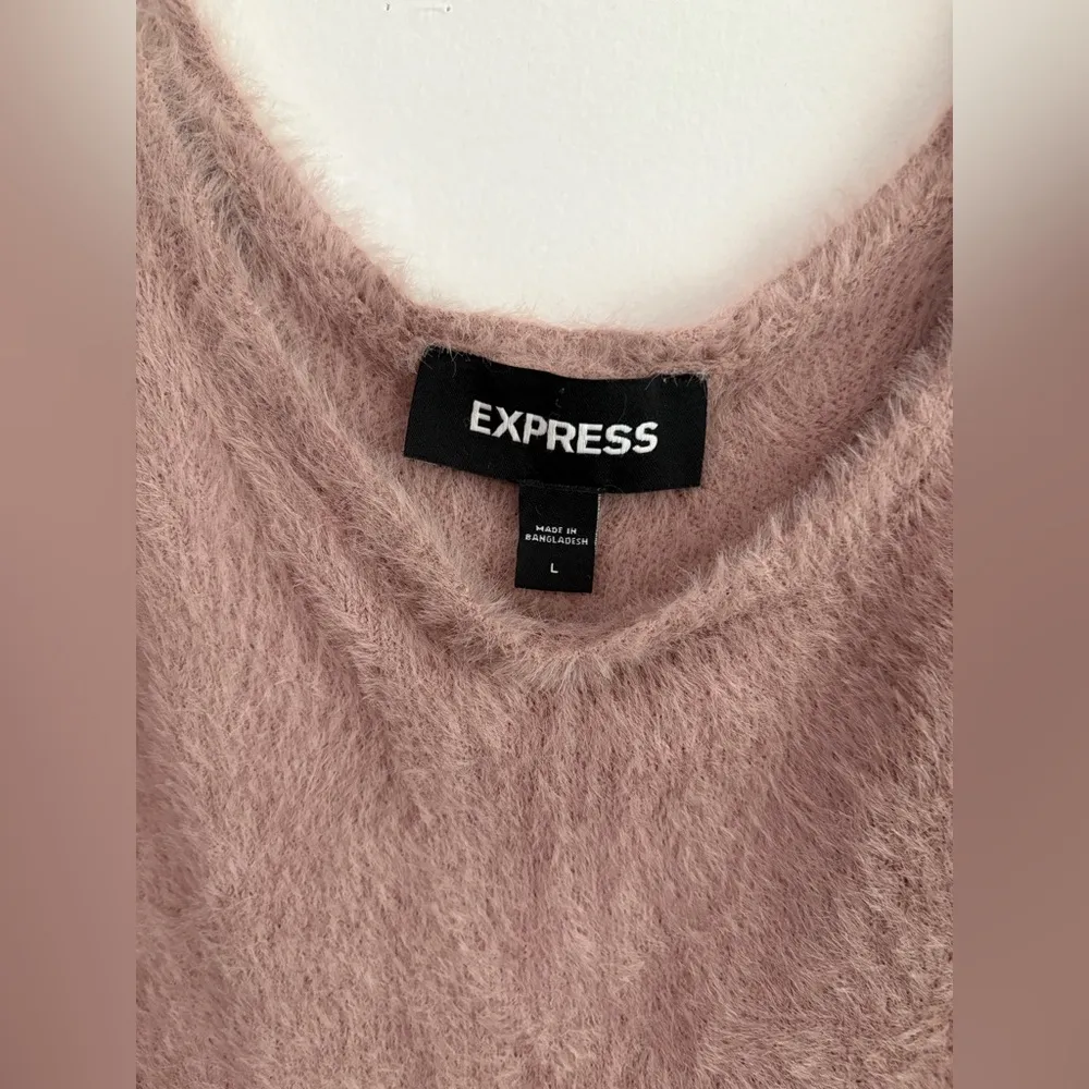 Express Pink Body Contour Midi Sweater Dress Large - Image 4