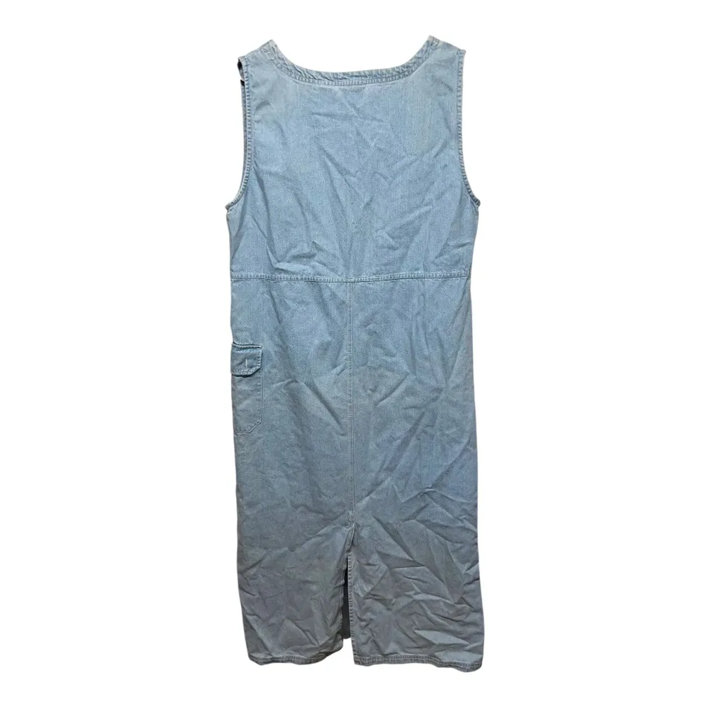 Vintage 90's Denim Maxi Dress 100% Cotton Large - Image 3