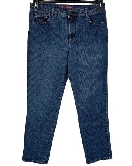 Gloria Vanderbilt SZ 14 Amanda Jeans Stretch Hi-Rise Pockets Medium Wash Blue - Image 1