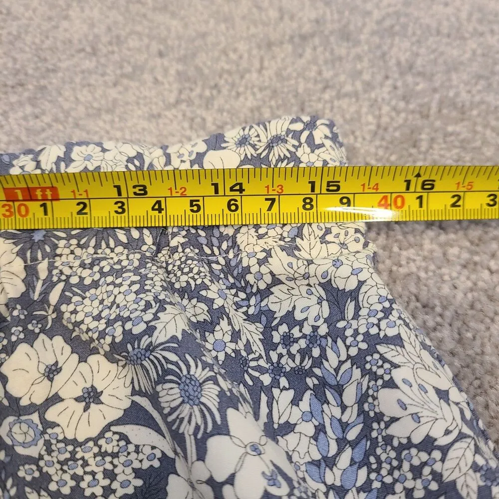 J. Crew Liberty of London Cottagecore Floral Pale Blue White Skirt Sz 8 Cotton - Image 9