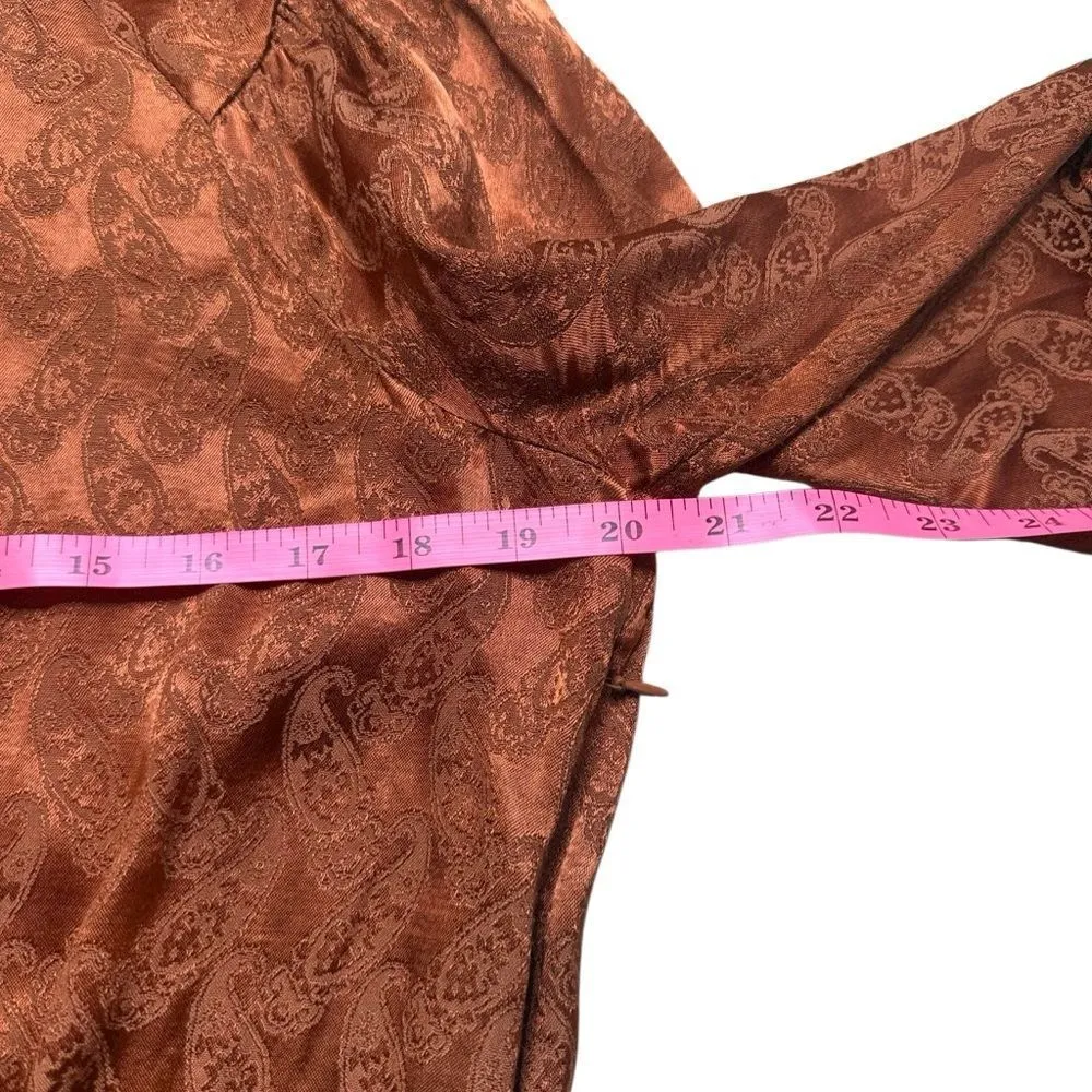 Scotch & Soda Maison Scotch Starwatcher Dress XL Orange Paisley Mini Long Sleeve - Image 9