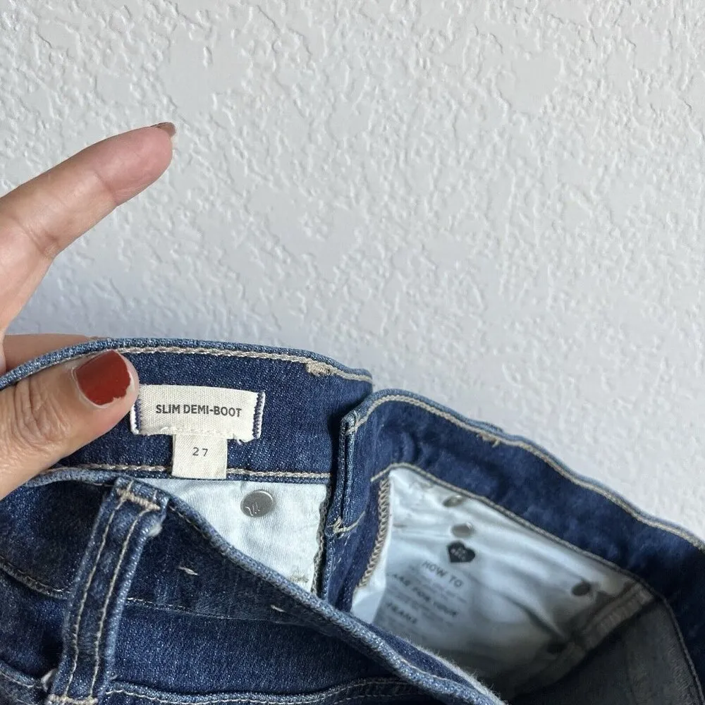 Madewell Slim Demi-Boot Jeans Women's Size 27 Medium Wash High-Rise Style #MB917 - Image 9