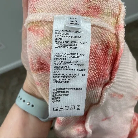 Anthropologie ‎ Pilcro Elayna Sweatshirt Pullover Tie Dye Size SMALL Pink Multi - Image 4