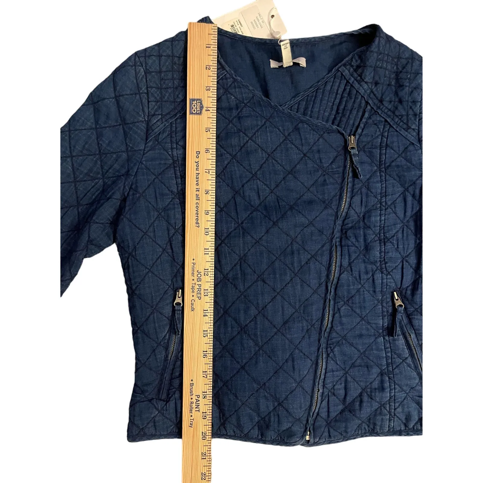 Joie Lightweight Quilted Kassidy Indigo Cropped Jacket‎ Size Small - Image 9