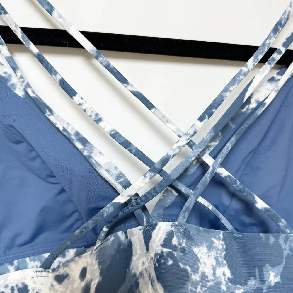 Pink Victorias Secret Tie Dye Racerback Bralette Blue White Strappy Large - Image 6