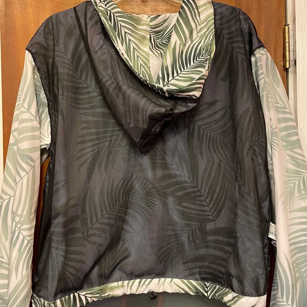 Forever 21 NWT Floral Blouson 1/4 Zip Casual Light Workout Hooded Rainjacket- M - Image 11