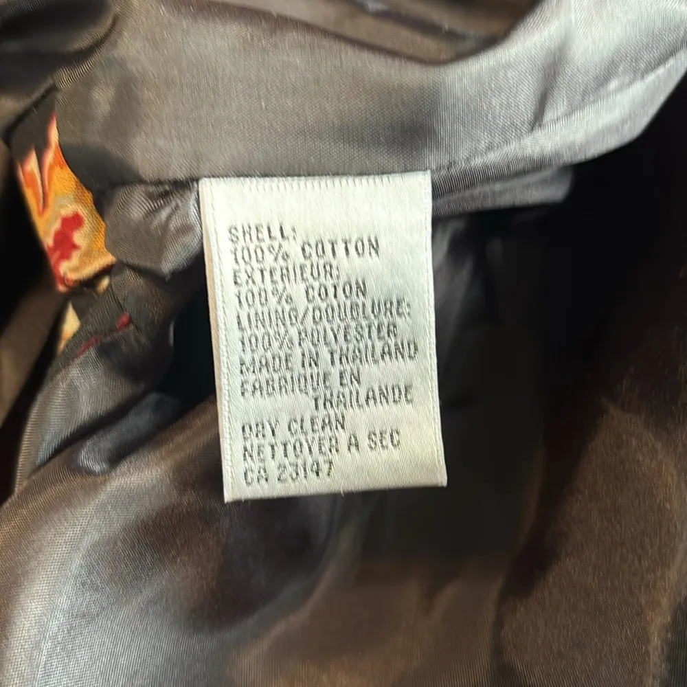 Talbots Women’s Sz 10 Black Orange Red Autumn Floral Button Jacket Blazer Coat - Image 12