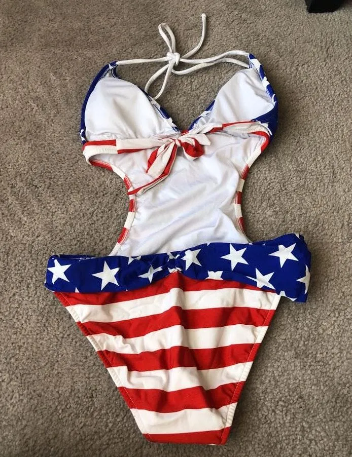 Venus American Flag Print Swim - Image 2