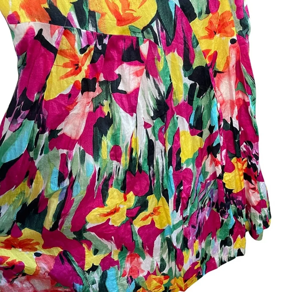 Suzi Chin for Maggie Boutique Floral Silk Blend Sleeveless Dress Size 6 - Image 5