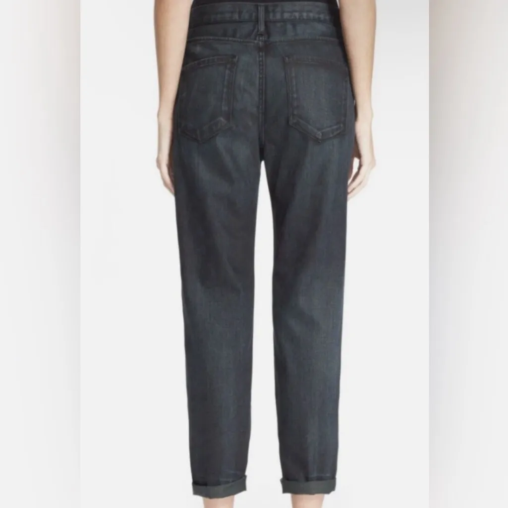 AYR 29 Slouchy Jeans Distressed Knee Dark Wash Straight Leg High Waist Grunge - Image 4