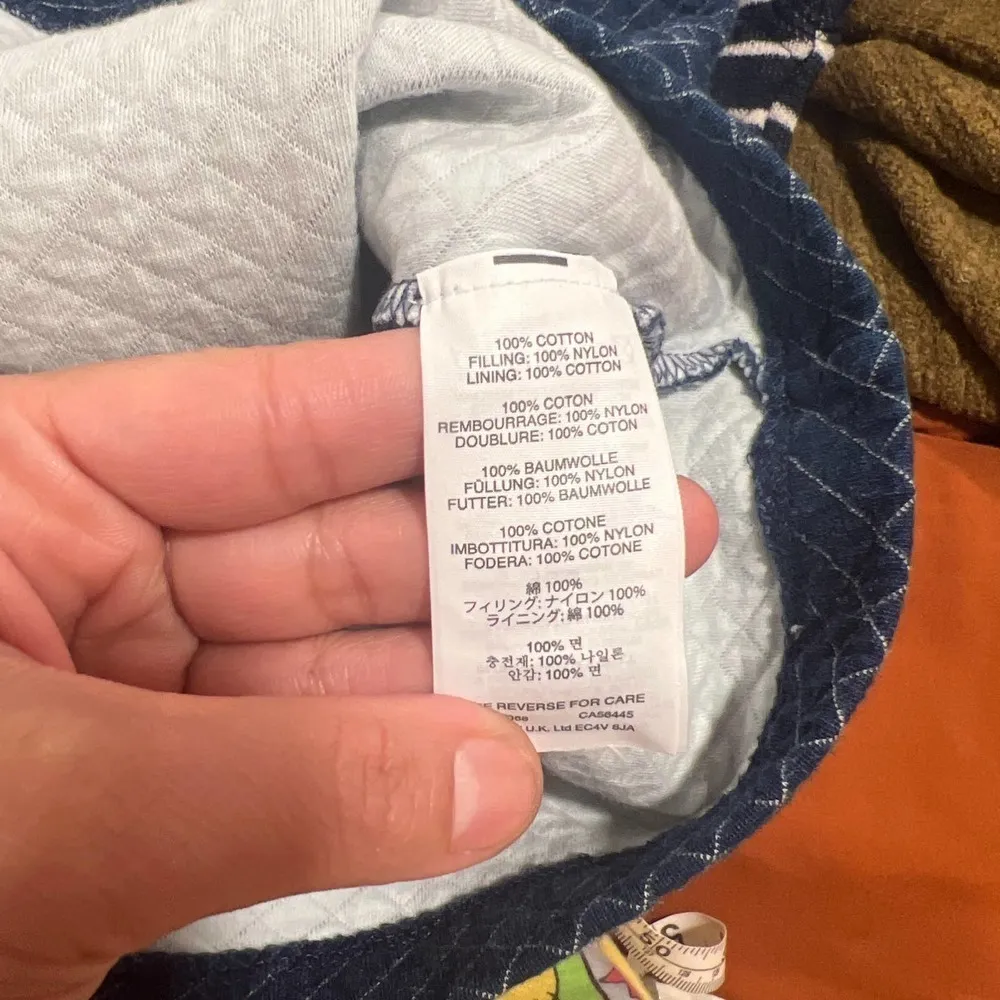 Women’s J.Crew Preppy Quilted Sweater Zipper Detail Cotton Small Blue - Image 6